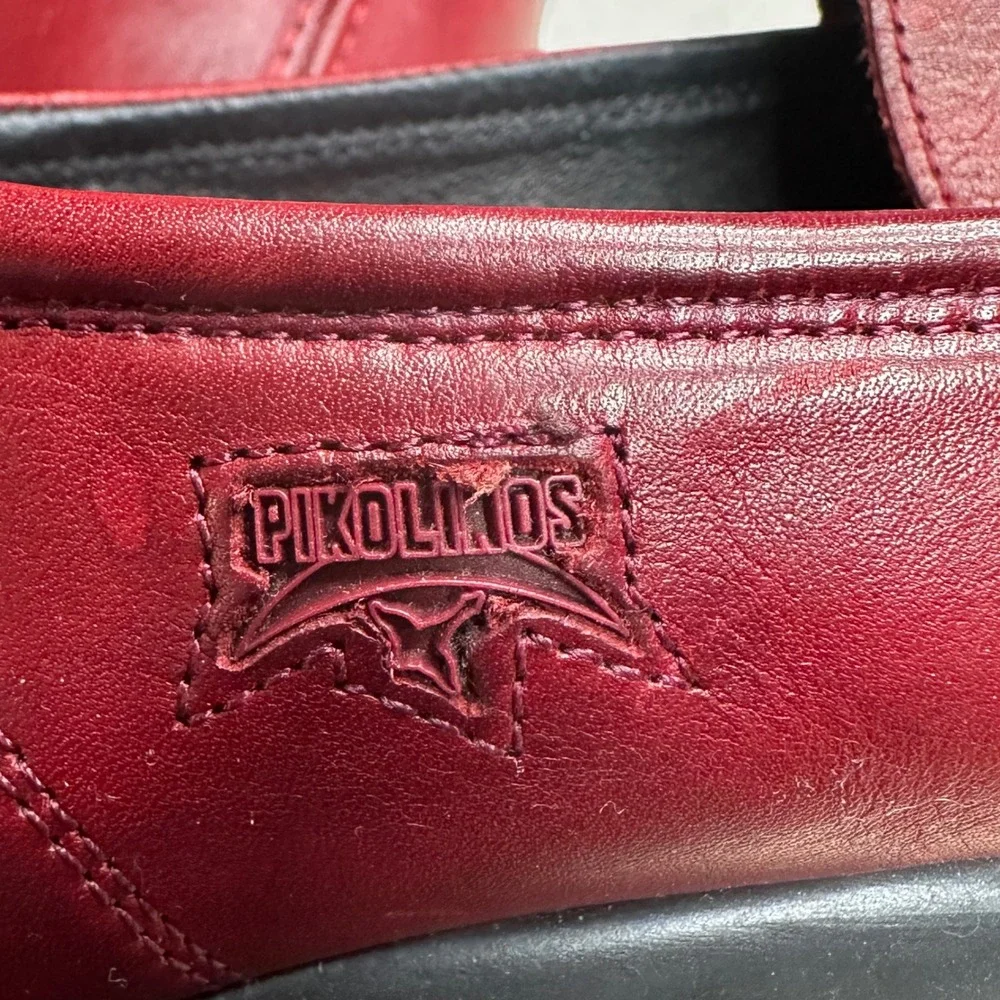 Pikolinos Jerez Loafers Leather Red‎ Comfort Casual Travel Womens EU 38 US 7.5